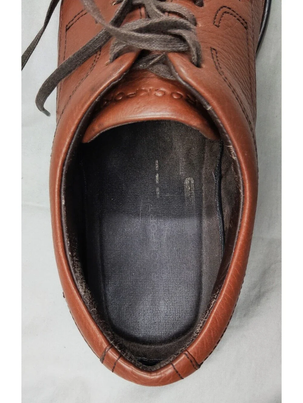 Rockport V76027 Men's 8 W Brown Leather Apron Toe Oxford Dress Shoes Adiprene